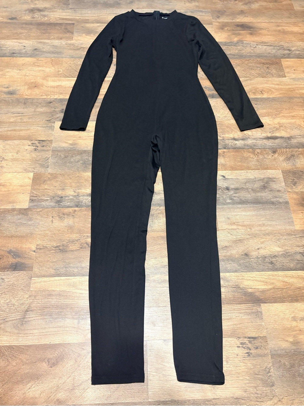 LovelyWholesale Black Long Sleeve Bodycon Jumpsuit – Size Medium